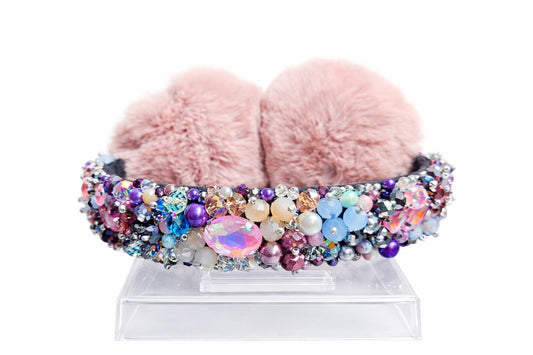 Handmade Earmuffs with Crystal & Bead Details