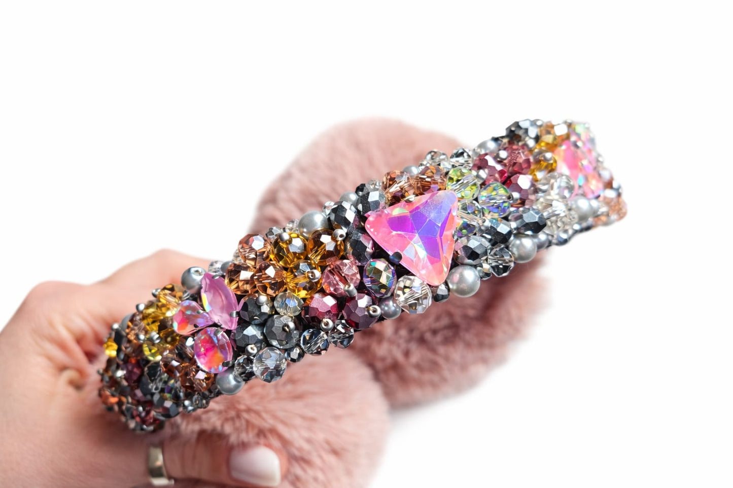 Handmade Earmuffs with Crystal & Bead Details