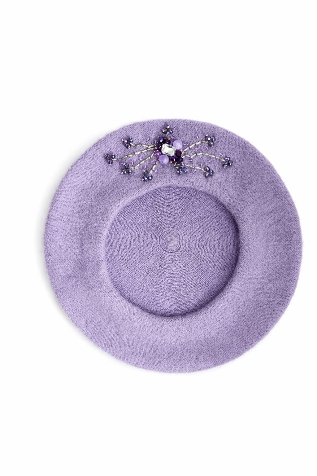 Handmade Beret with Crystal & Bead Details