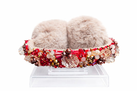 Handmade Earmuffs with Crystal & Bead Details