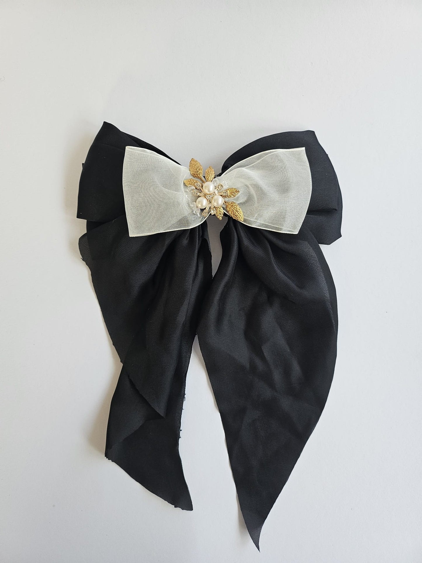 Handmade Bow with Crystal & Bead Details