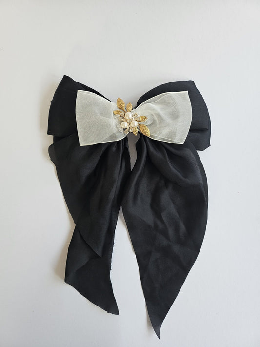 Handmade Bow with Crystal & Bead Details