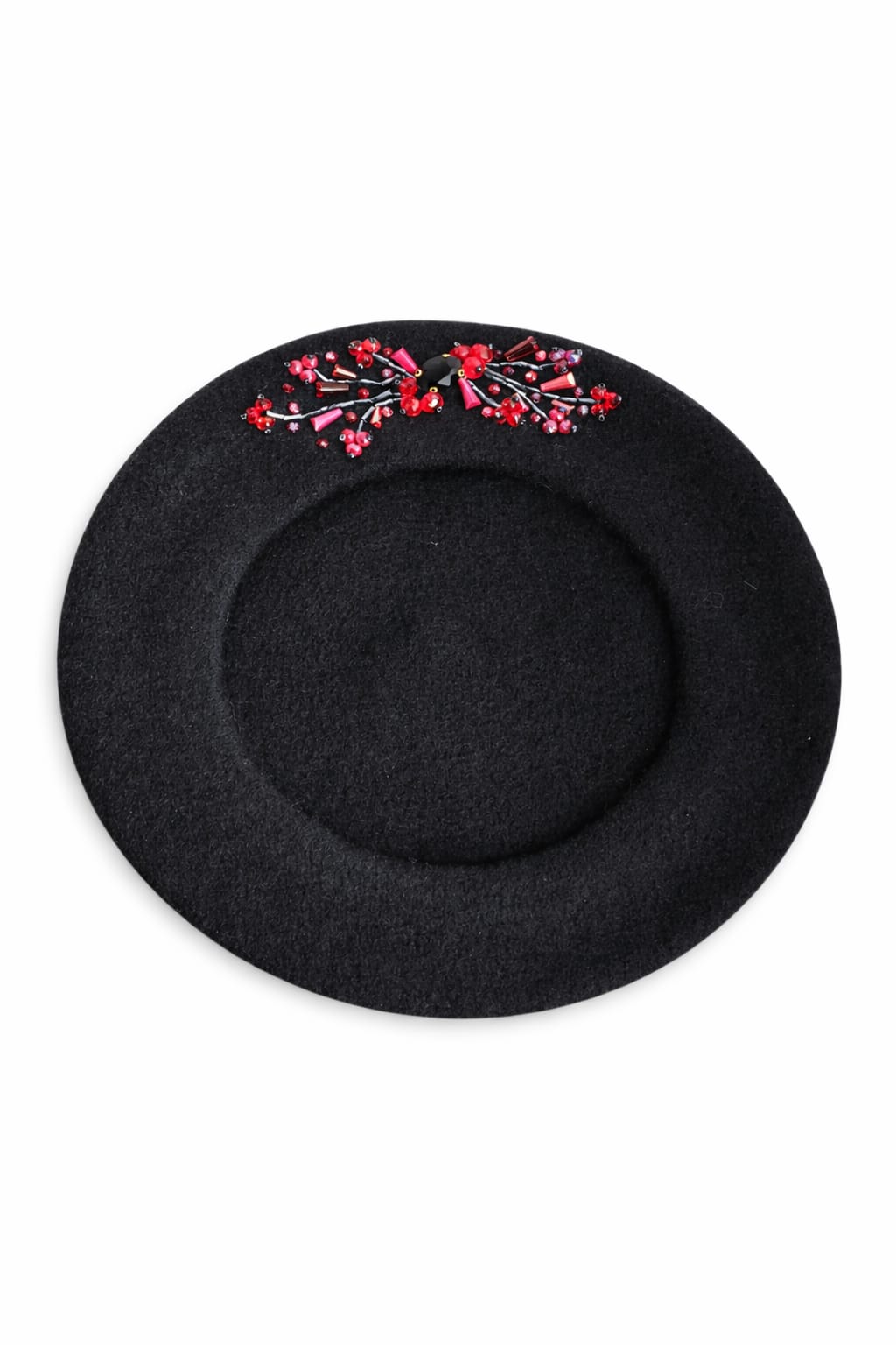 Handmade Beret with Crystal & Bead Details