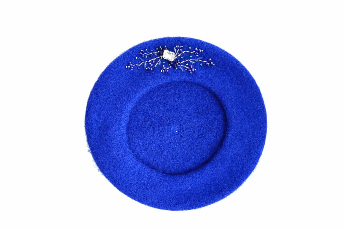 Handmade Beret with Crystal & Bead Details