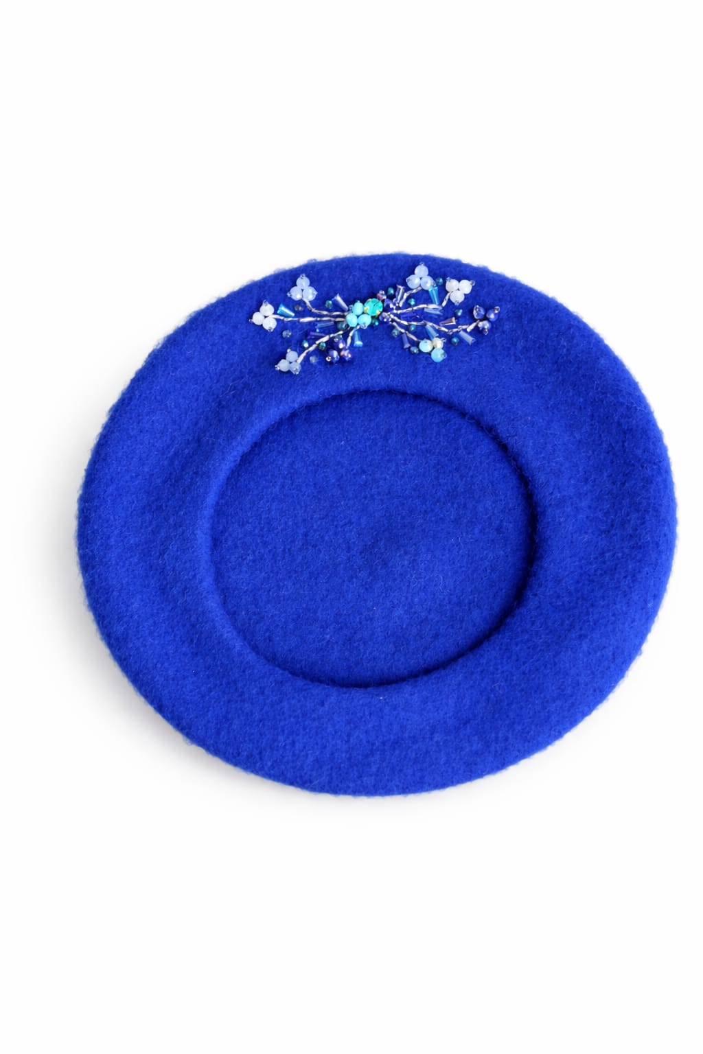 Handmade Beret with Crystal & Bead Details