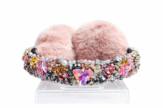 Handmade Earmuffs with Crystal & Bead Details